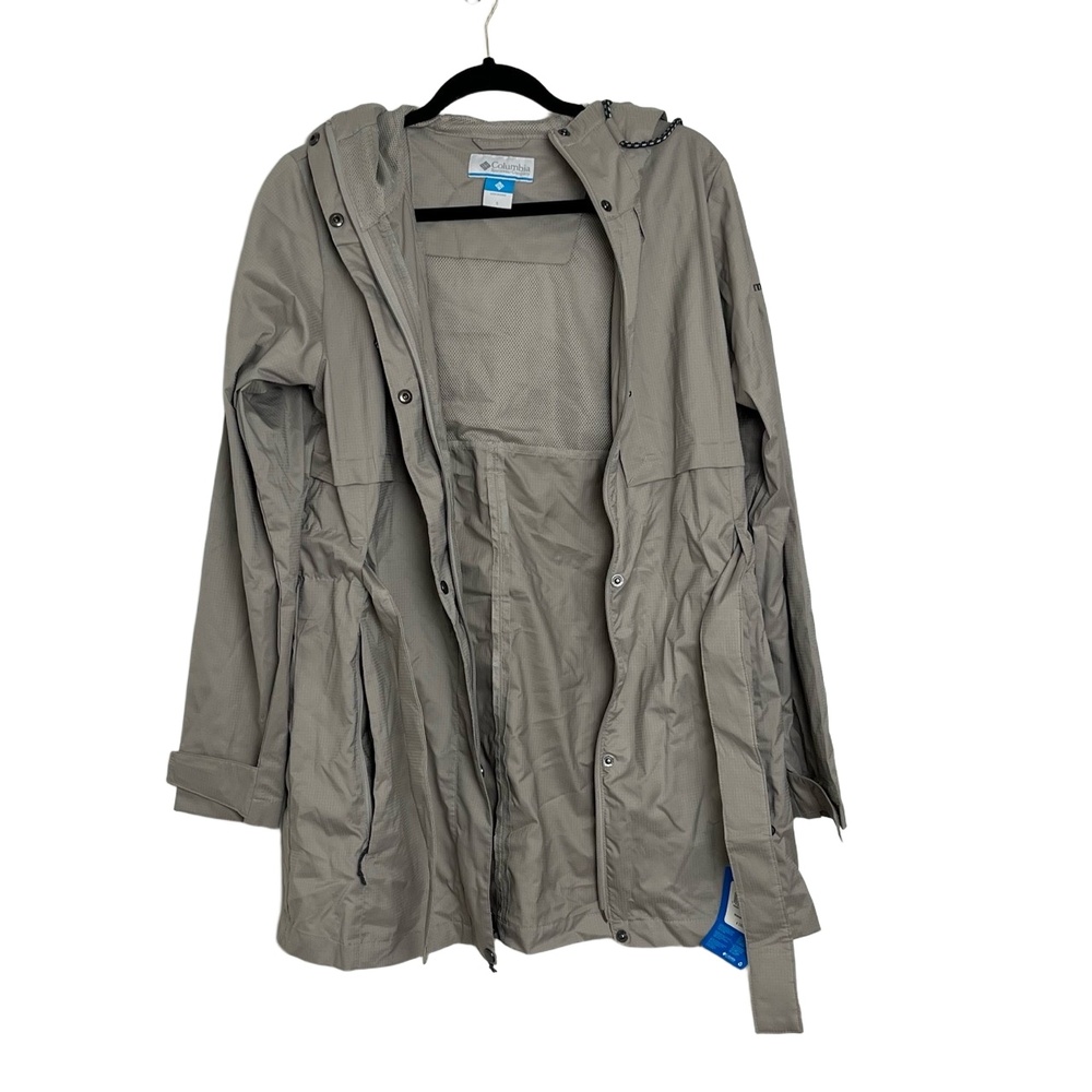 NWT Columbia Gray Hooded Long Sleeve Rain Coat Jacket Size Small - Picture 6 of 11